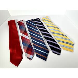 Men’s Tie Lot of 5 Classic Business Stripe Styles Express, Nautica, Billy London